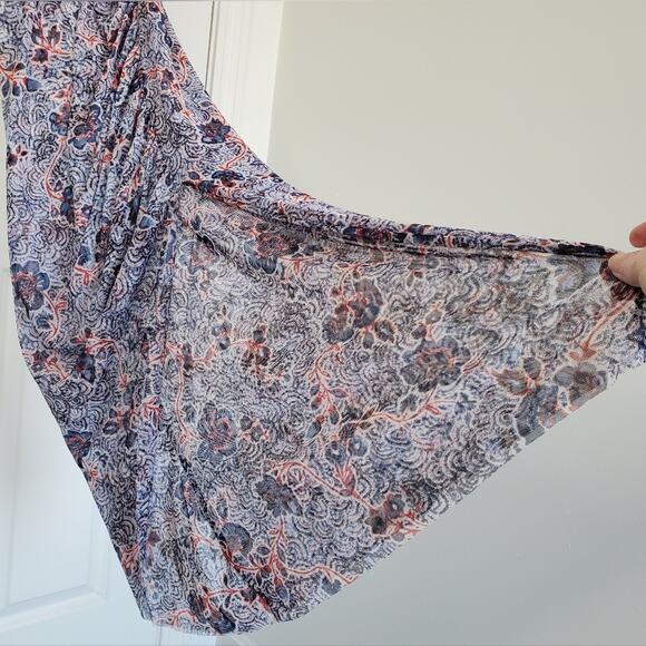 MISA LA Assymetrical One Shoulder Cut-Out Sheer Aries Dress Blue/Red/White XL - Picture 9 of 10